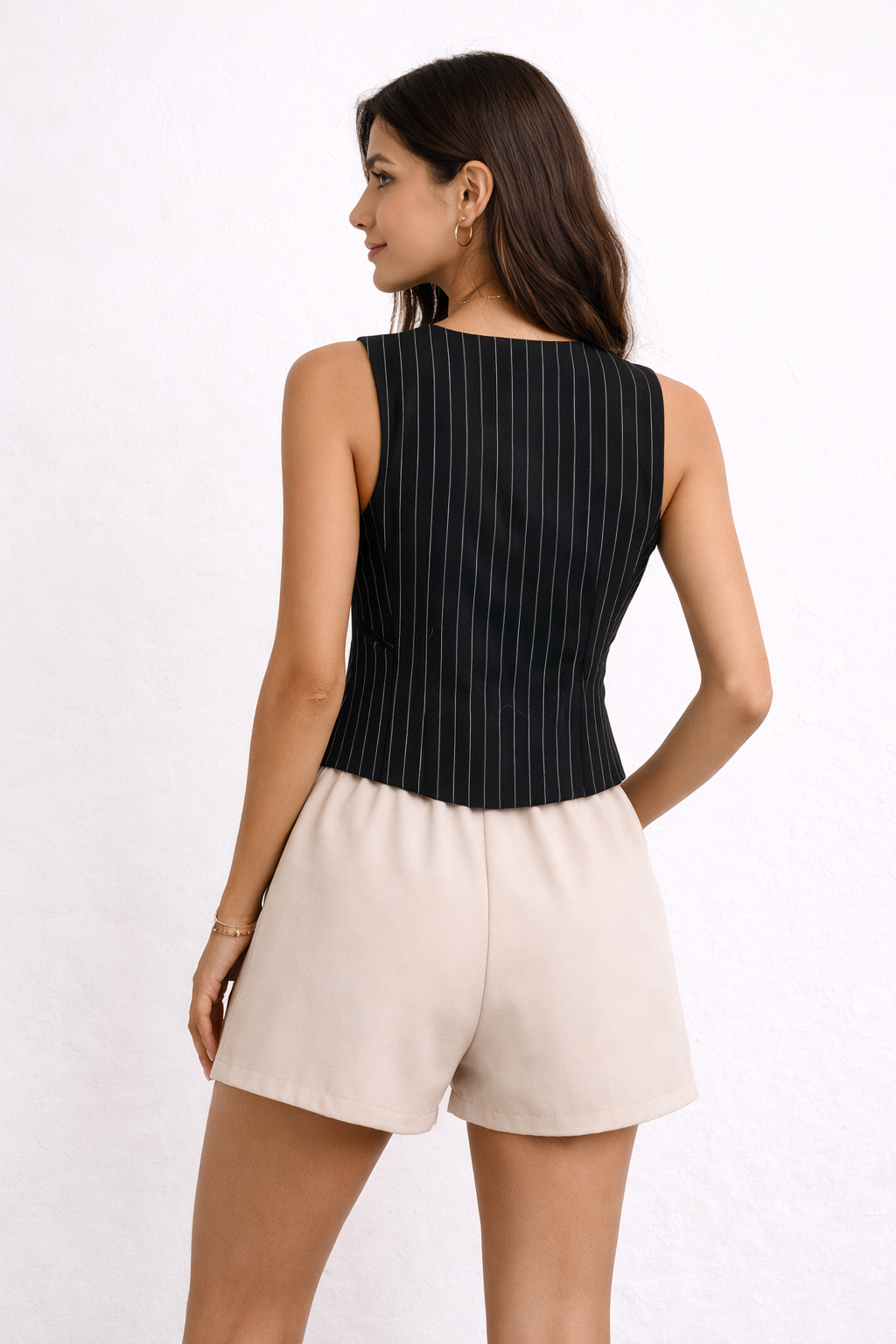 Conjunto Sastre Rayado Premium – Chaleco Milano y Short Prada