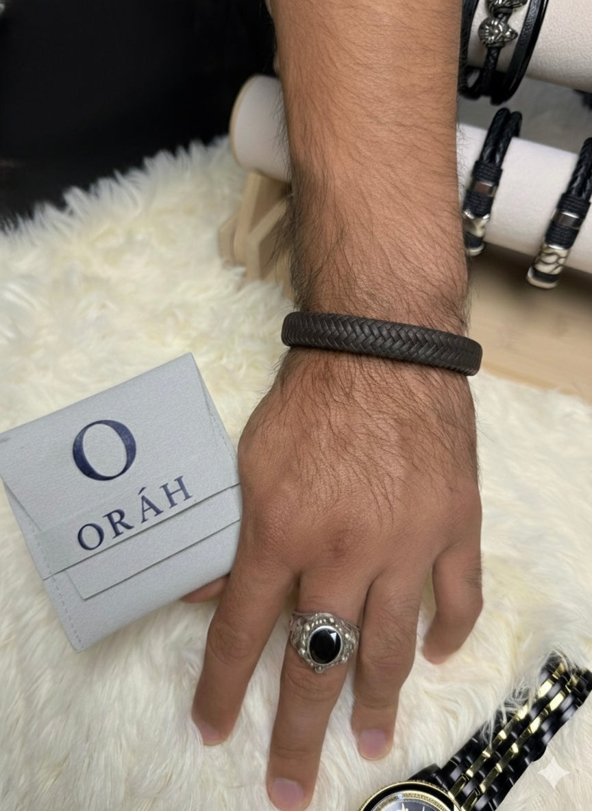 Pulsera de cuero Trenzado para Hombre orah